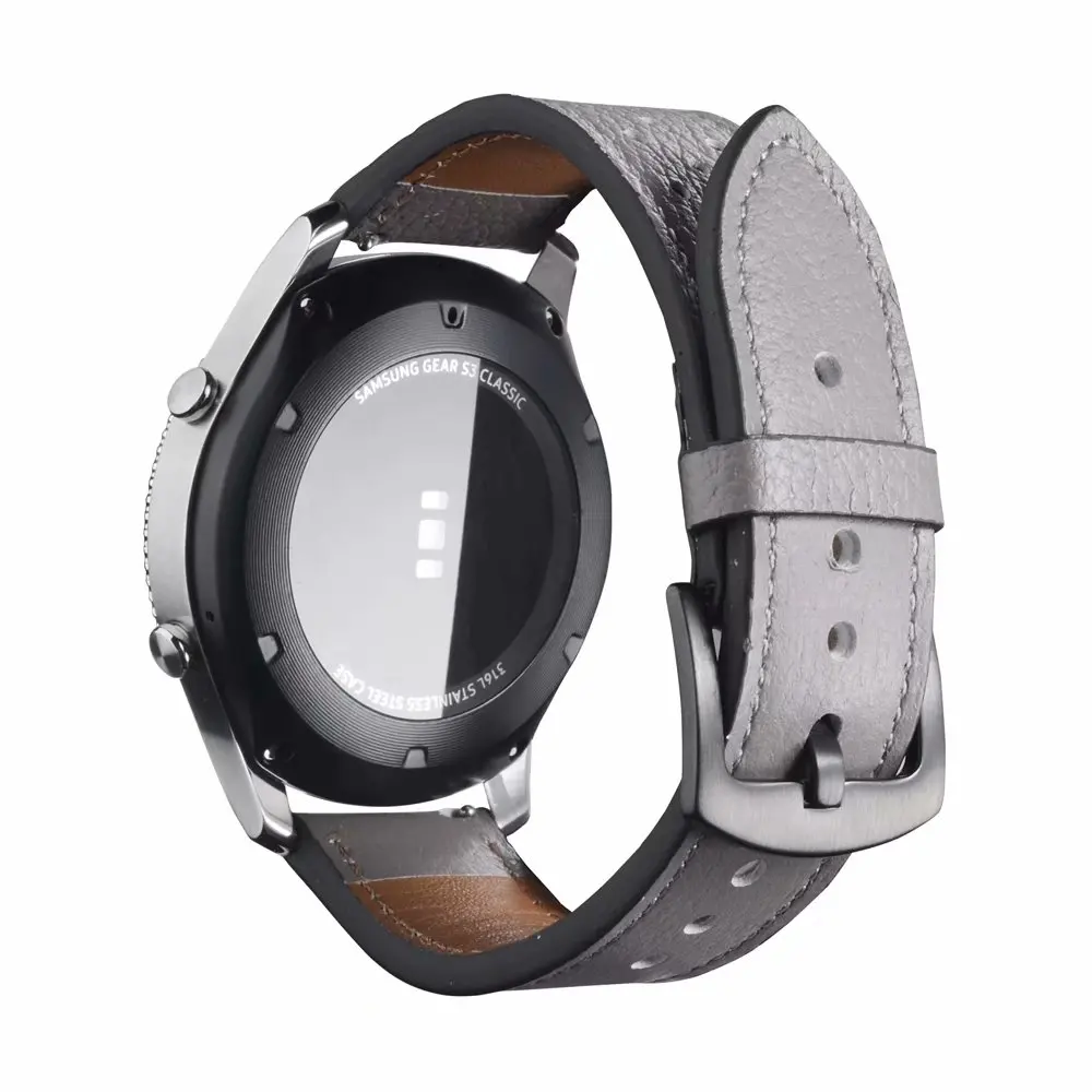 20/22 мм ремешок из натуральной кожи для Samsung Gear S3 Frontier Classic Galaxy Watch 46 часов Huami Amazfit