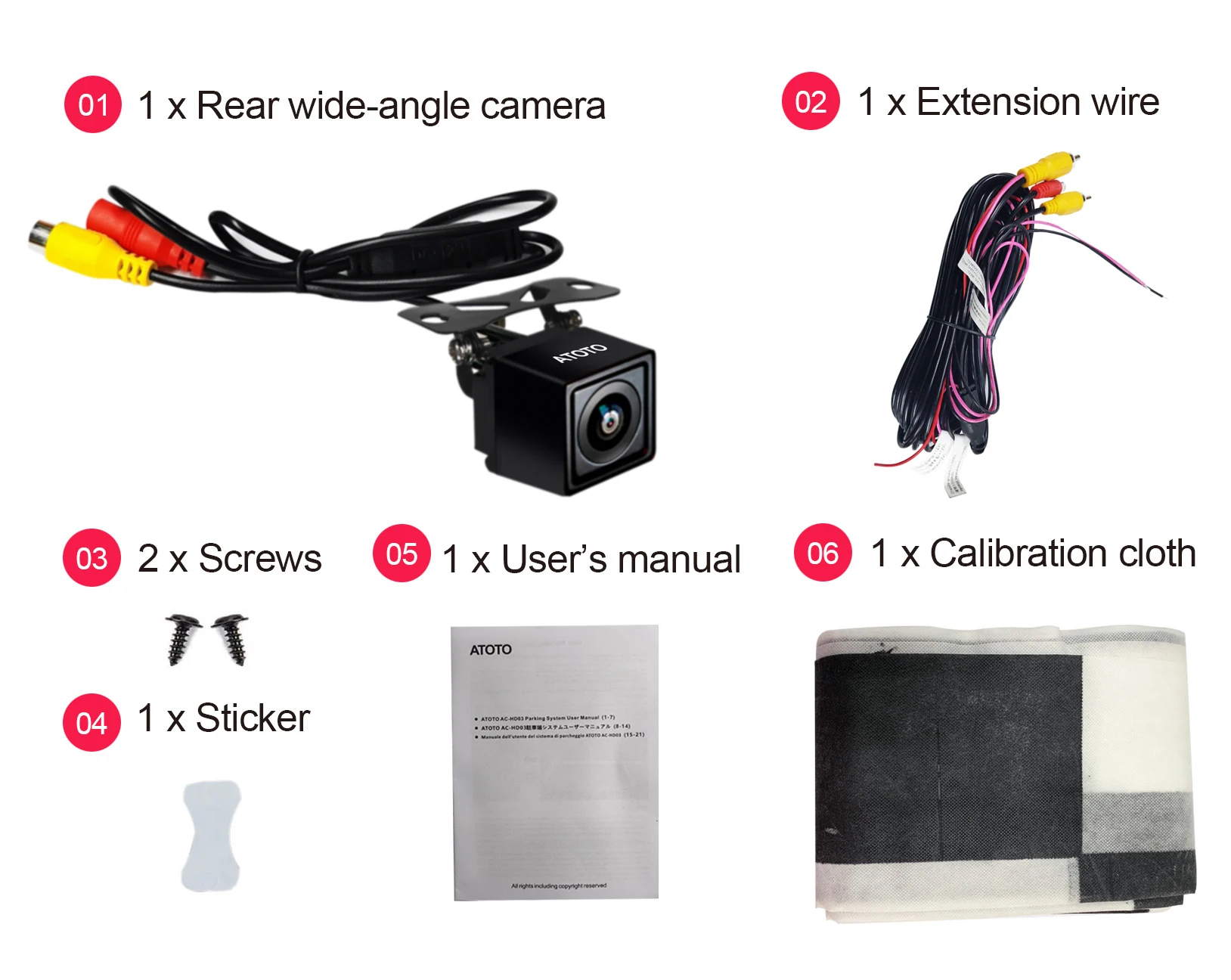 $69.12 ATOTO AE-AC-HD03LR(A)-Y 720P Rearview Backup Camera (180° Wide-Angle) Parking, LRV (Live Rearview), Night Vision and Waterproof.