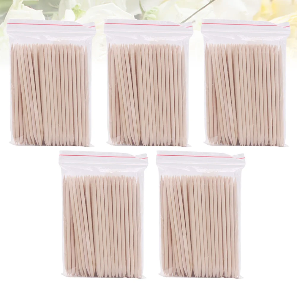 

500 Pcs Beauty Wood Sticks Nail Sticks Double Sided Wax Applicator Sticks Multi-functional Wood Nail Sticks Manicure Pedicure To