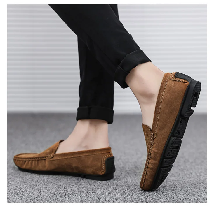 Мужская обувь; Замшевые мужские лоферы; Повседневная обувь; Chaussures; слипоны на плоской подошве; ботинки на низкой платформе; zapatos hombre; синие лоферы