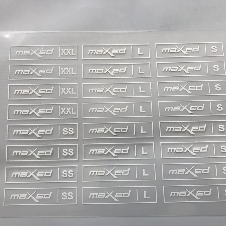 Индивидуальные этикетки для стирки одежды термотрансферные пластиковые размера