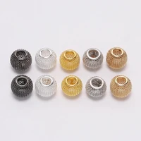 10pcslot metal loose spacer beads mesh bead big hole bead for bracelet necklace diy jewelry making accessories findings