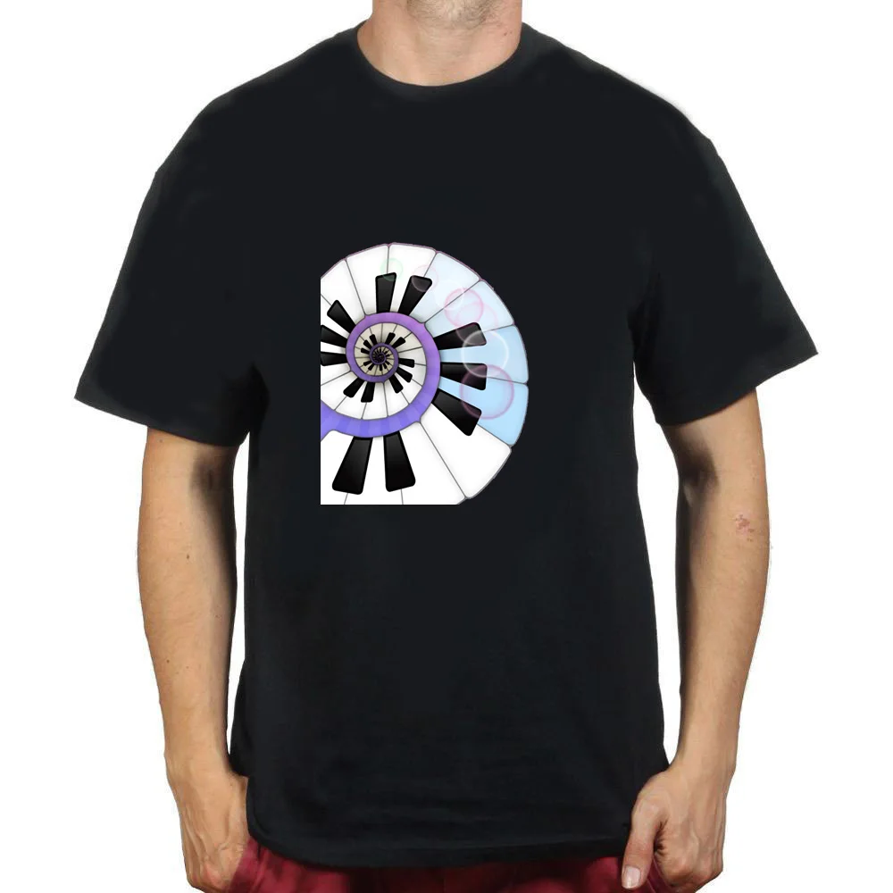 2019 летняя забавная Мужская черная футболка Женская Новинка фортепиано мода