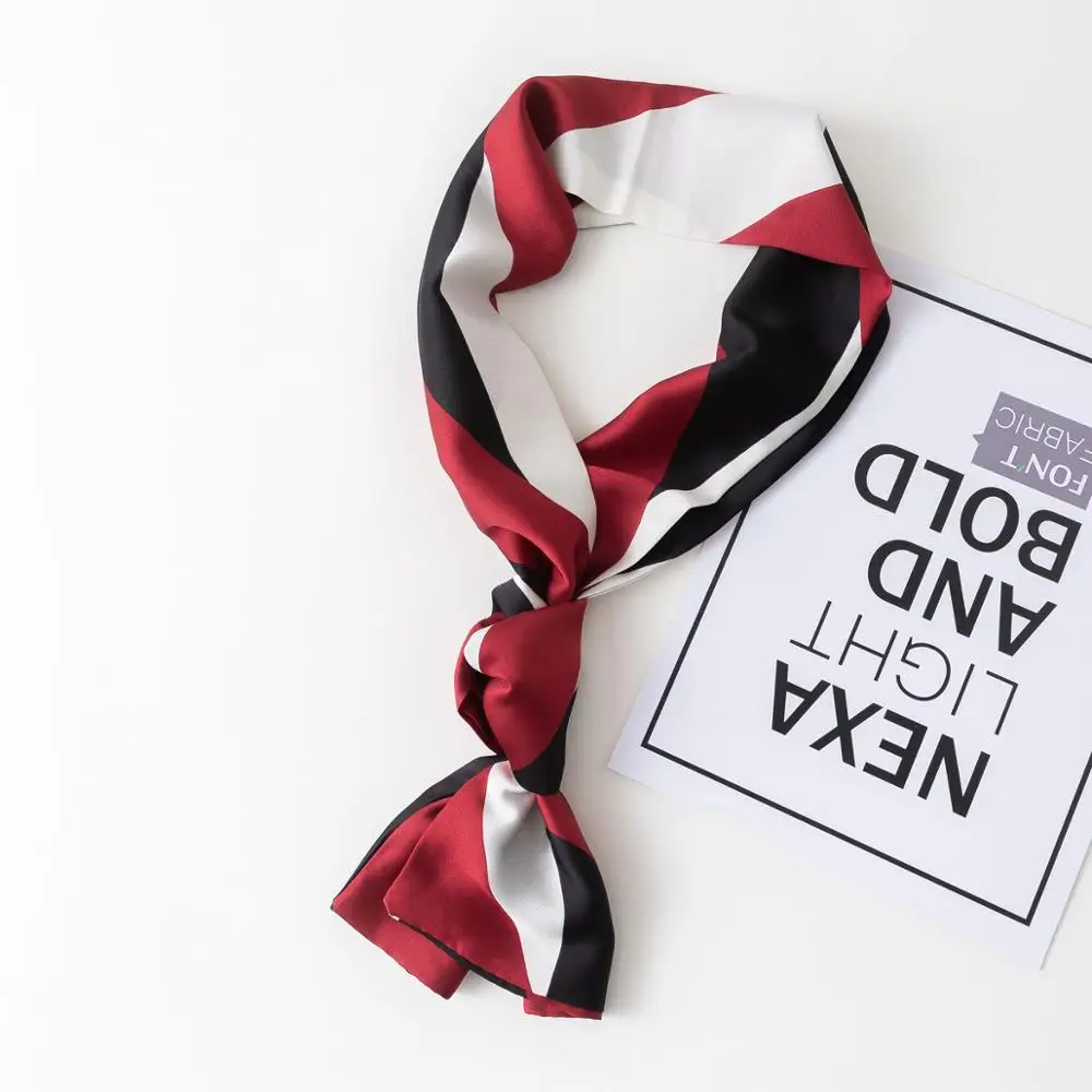 

Chain Print Kerchief Fashion Foulard Scarf Women Head Neck Wraps 2019 Long Bag Scarves 145*15cm Ribbons New Wholesale