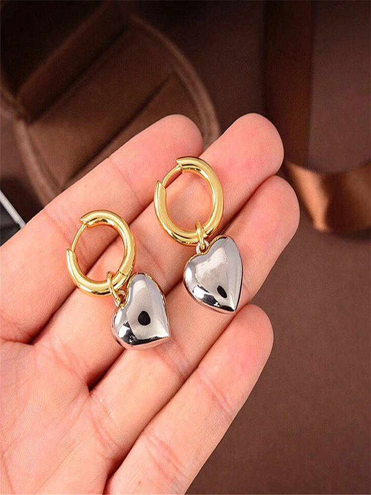 

kshmir French advanced love earring peach heart model contracted luxury retro temperament cold style eardrop