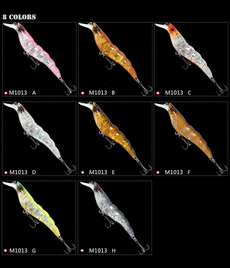 New Simulation Shrimp Fishing Lure 10cm 13g Hard Bait 3D Eyes Crankbait Wobblers Carp Fishing Peaca Bass Fishing Tackle