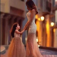 2021 mother of dress for wedding crystal beads by hand first communion dresses for mon mother and daughter matchin dress