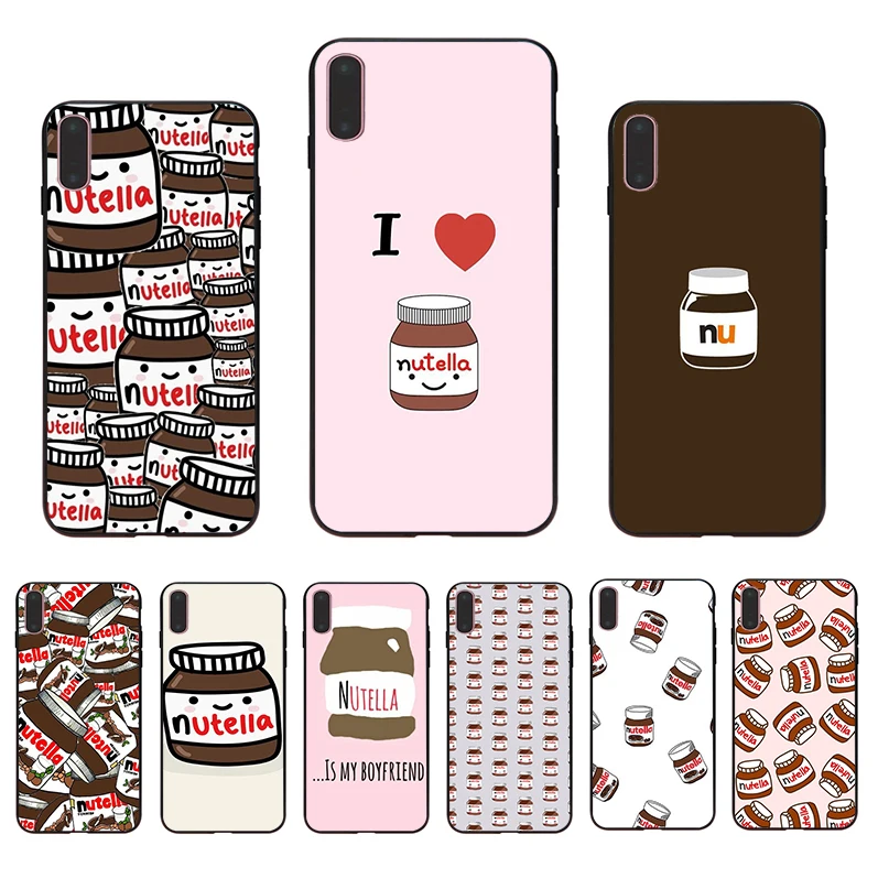 

I Love Kawaii nutella Phone Case for iPhone 11 Pro 7 8 XR SE 2020 X XS MAX 11 Pro MAX 5 SE 2020 6 6s Plus 5S Soft TPU Cover Capa