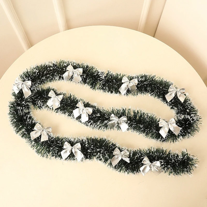 

1PC Christmas Tree Pendant Garland Ornaments Dark Green White Border 2m Mini Top White Grass Christmas Tree Ornaments 2021