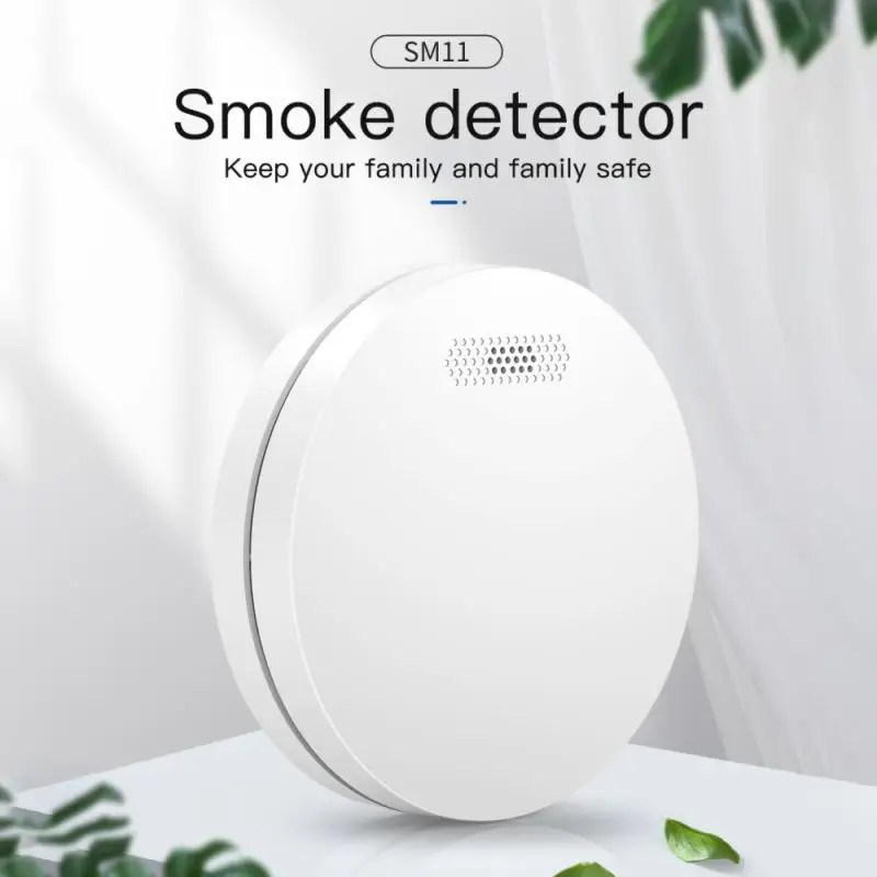 

Wifi Tuya Smart Smoke Detector Sensor Fire Smoke Sound And Light Alarm Detector Home Fire Safety Alarm For Indoor Smart Life APP