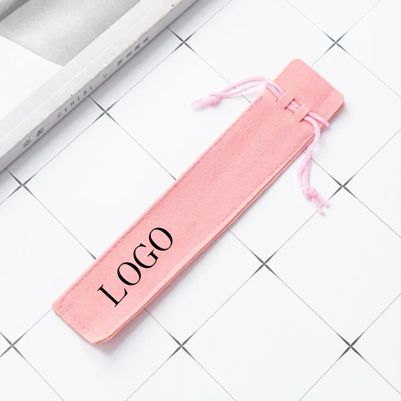 200 шт. черный бархатный чехол с персонализированным принтом логотипа для ручки