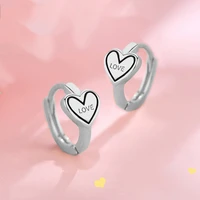 s925 silver love shaped earrings female korean temperament earrings simple studs with earrings jewelry wholesale
