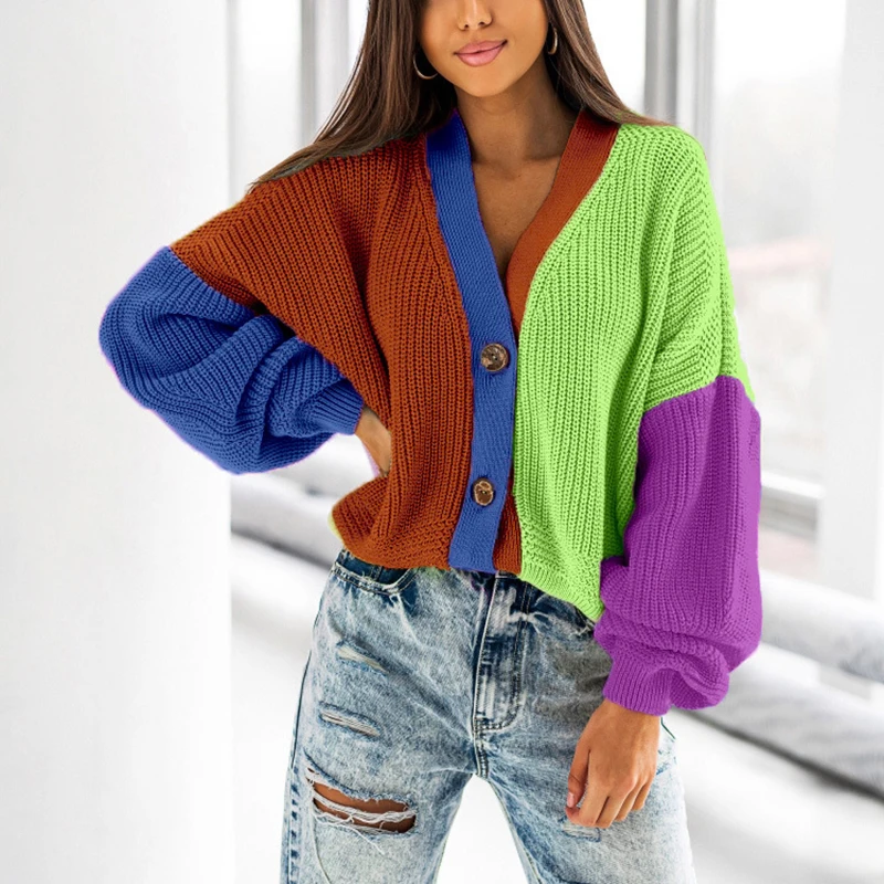 Кардиган оверсайз женский топ зимний кардиган свитер повседневное Свободное