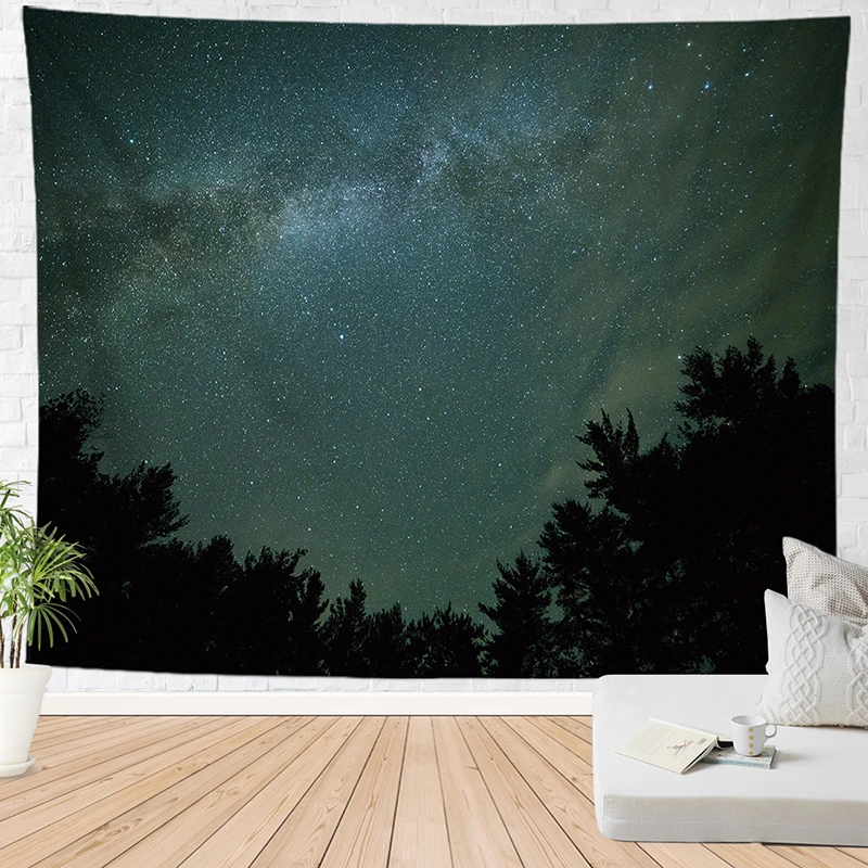 Настенный гобелен с изображением звездных звезд ночное небо полиэстер | Дом и сад
