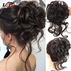 Шиньон LUPU из искусственных синтетических волос в пучок с резинкой, волнистый кудрявый шиньон, заколки для волос, натуральные накладные волосы для женщин