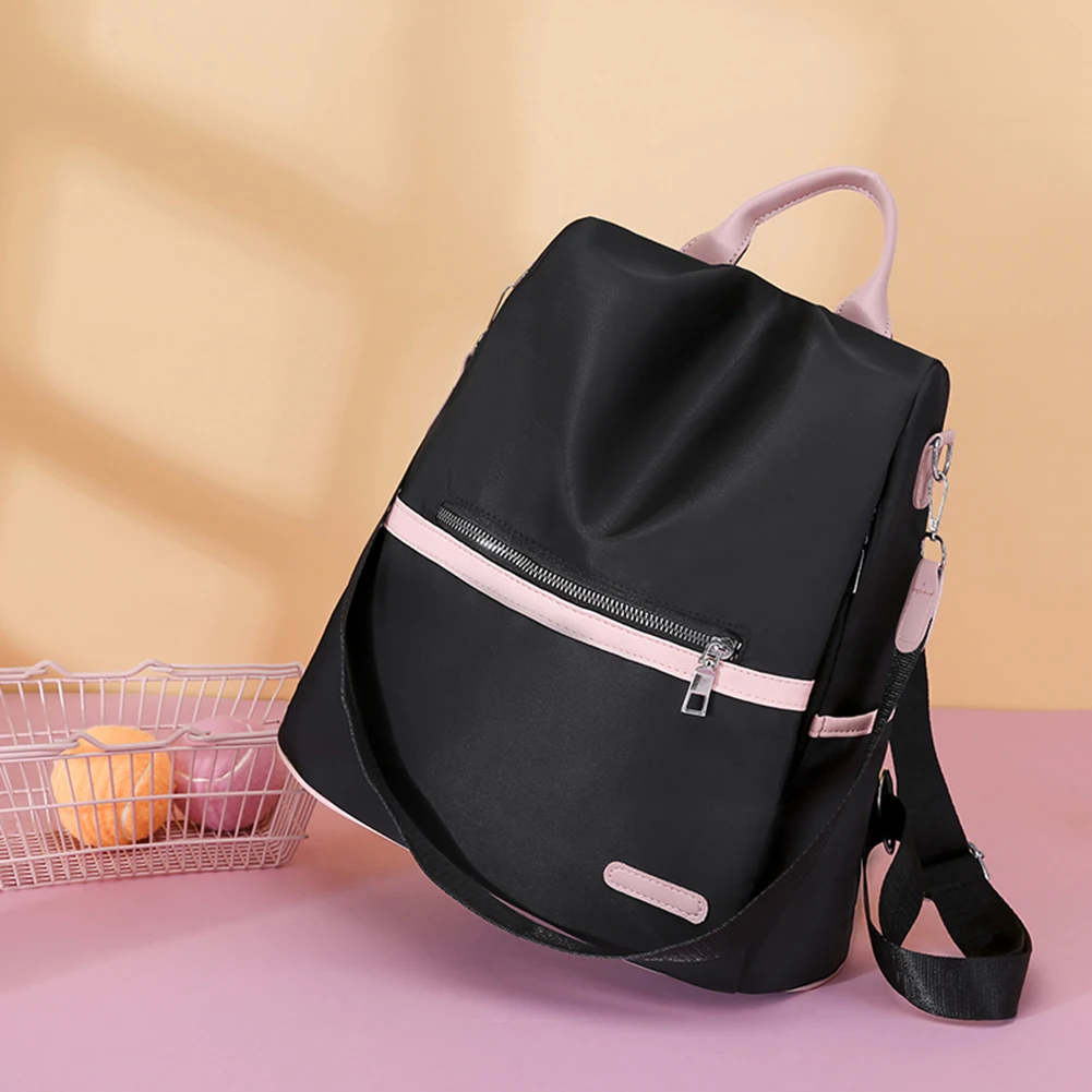 

Fashion Anti-Theft Large Backpack Bag Women Oxford Cloth Contrast Color Girl Multifunctional Small School Backpack