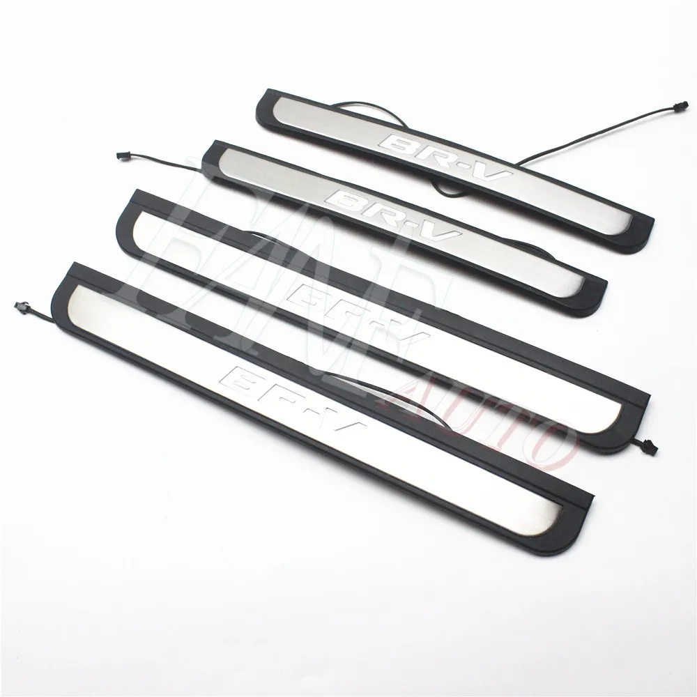 

Car Styling Stainless Steel Led Door Sill Scuff Plate Guard Sills Protector Trim For Honda BR-V BRV 2016-2020