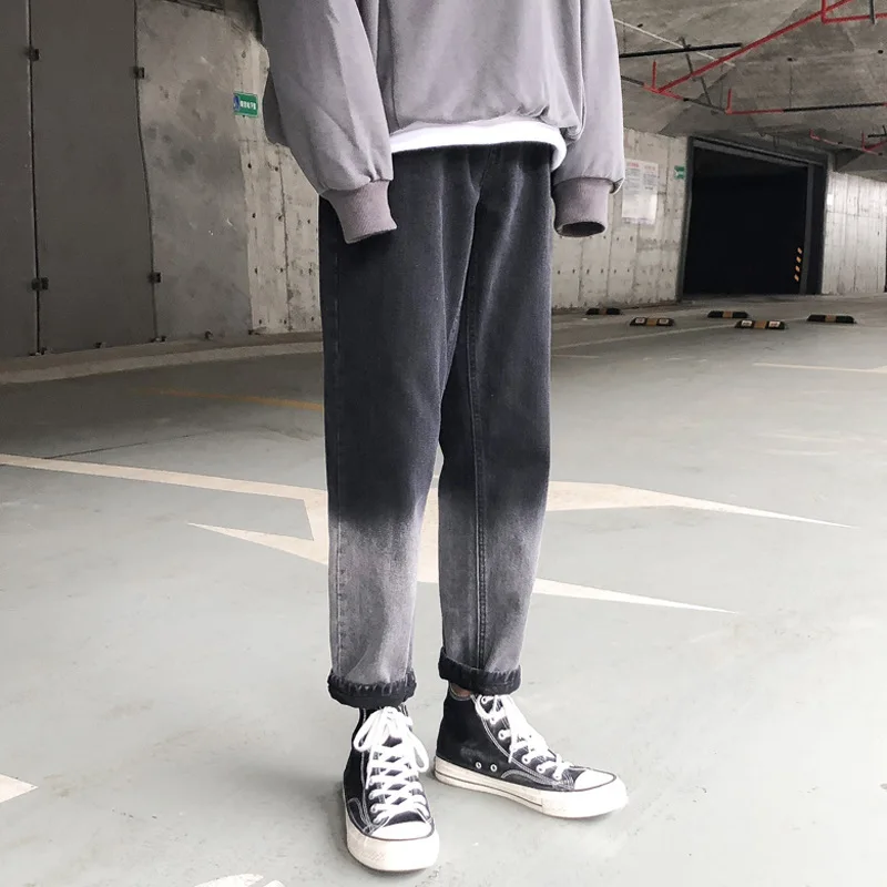 Джинсы мужские в стиле ретро модные повседневные уличные джинсы с широкими