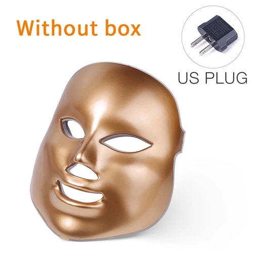 US Plug without box Foreverlily светодиодный маска для лица 7 цветов светильник Фотон подтяните поры кожи омоложение против акне и морщин терапия салон красоты - Цвет: US Plug without box