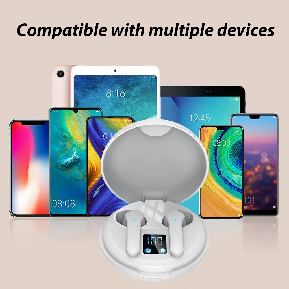 

JS82 TWS Bluetooth Headset Wireless Headset Touch Noise Reduction 9d Stereo Sports Waterproof Earbud Headset 300mah Charging Box