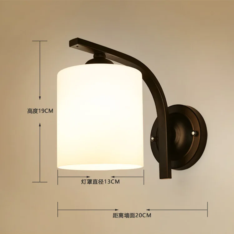 Европейская гостевая комната прикроватная стеклянная настенная лампа простой