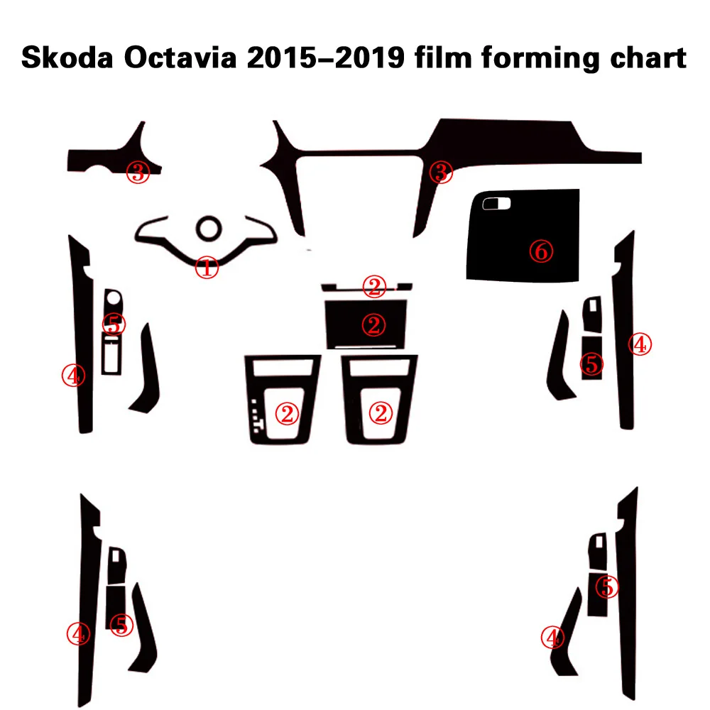 Самоклеящиеся автомобильные наклейки для Skoda Octavia 2015-2019 виниловые и из