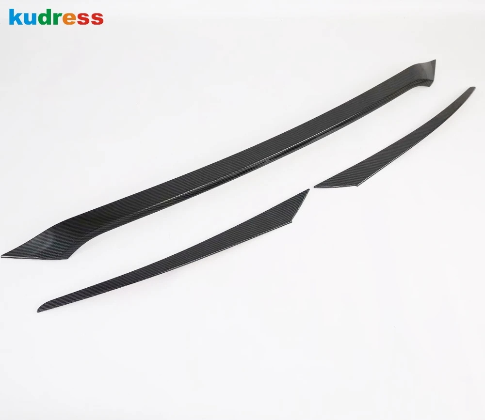 Carbon Fiber Для Mazda 3 M3 Axela хромированные аксессуары для экстерьера передней головки двигателя автомобиля бампер формовочный защитный чехол отделка Стайлинг - Цвет: Carbon Fiber