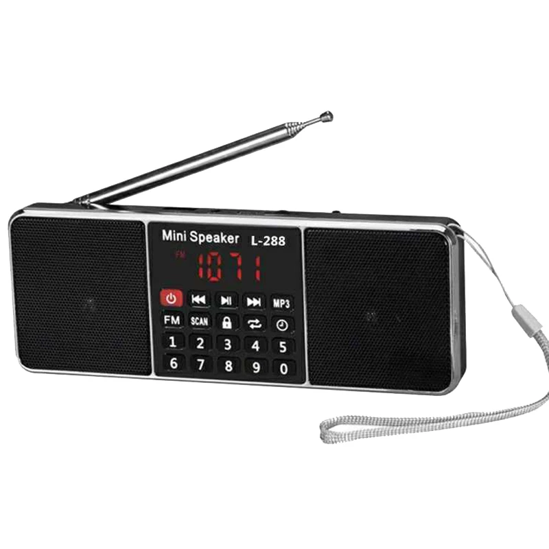 AMS Mini портативный Перезаряжаемый стерео L 288 fm радио динамик с ЖК экраном