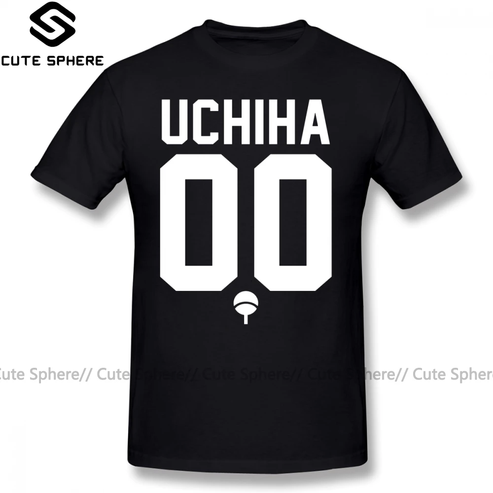 Футболка Uchiha из джерси белого цвета, футболка с коротким рукавом и графическим рисунком, 100 хлопок, 5x пляжная Милая Мужская футболка