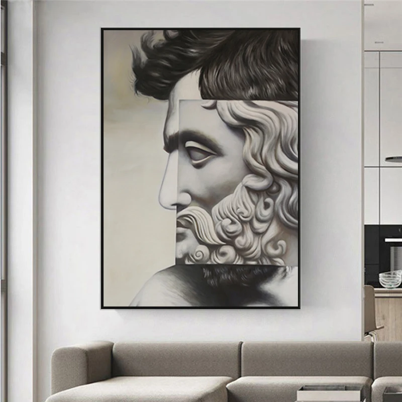 

Abstract Man Statue Canvas Painting Nordic Wall Art Picture Posters and Prints Cuadro Home Decoration