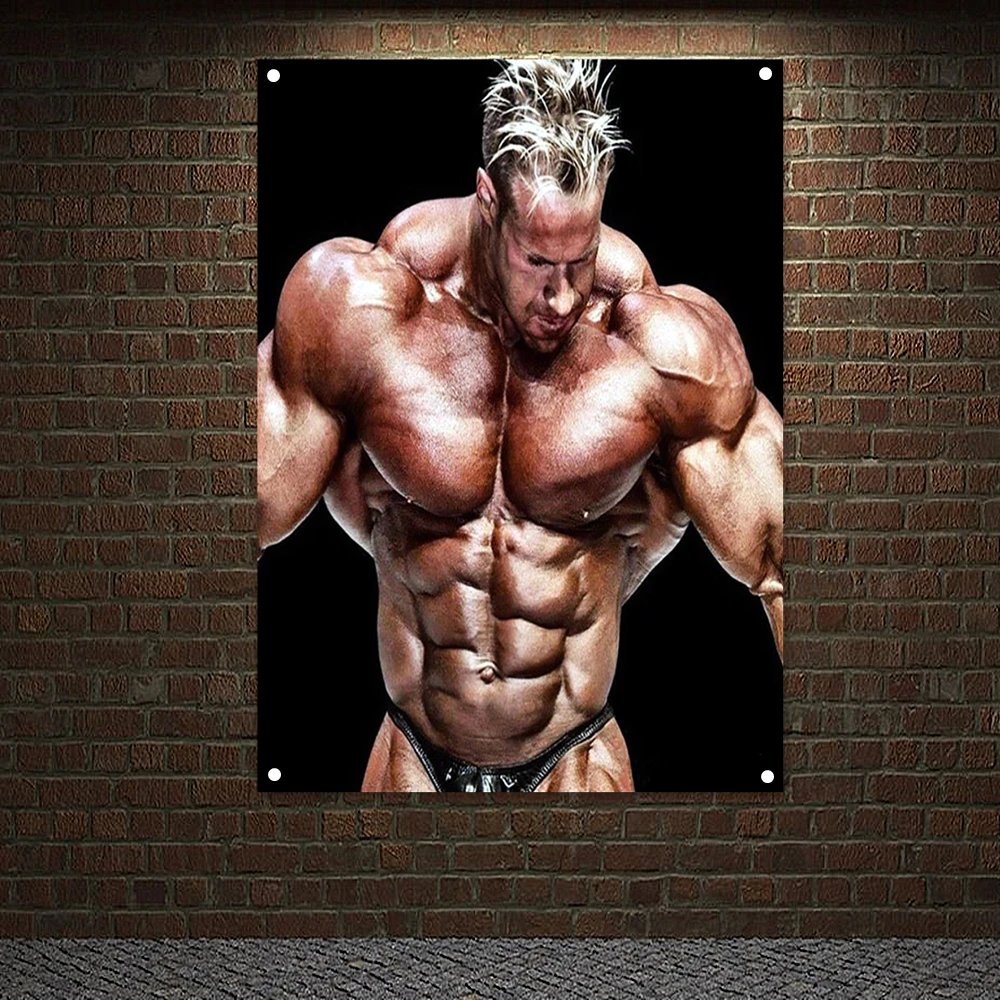 

Man Body Building Poster Wall Hanging Muscular Body Workout Banner Tapestry Wall Art Incentives Flag Painting Gym Wall Decor