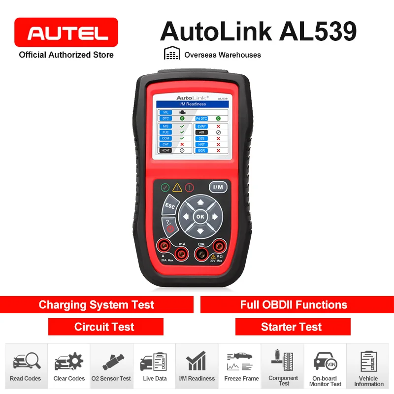 [Autel Дистрибьютор] AutoLink AL539 OBDII инструмент электрического теста следующего поколения AutoLink AL539 Обновление через Интернет Многоязычное меню