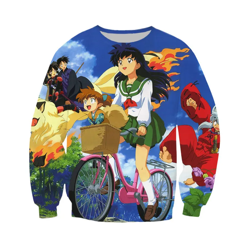 

SONSPEE Autumn 3D Print Anime Inuyasha Sweatshirt New Men Women Hoodies Unisex Long Sleeve Hip Hop Top O Neck Fashion Pullover