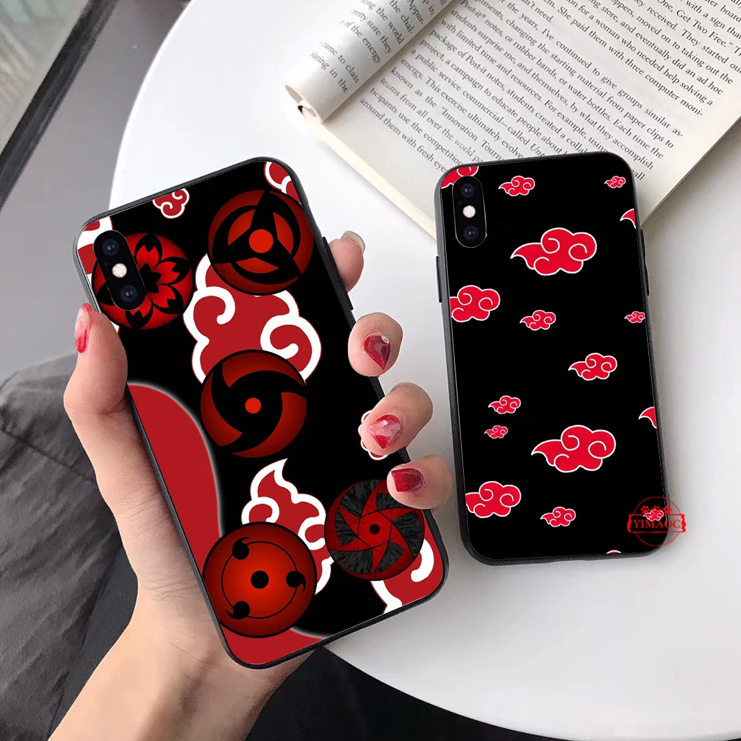 Логотип Akatsuki Наруто силиконовый мягкий чехол для iPhone 5 5S 6 6S 7 8 11 Pro Plus X XR XS Max |