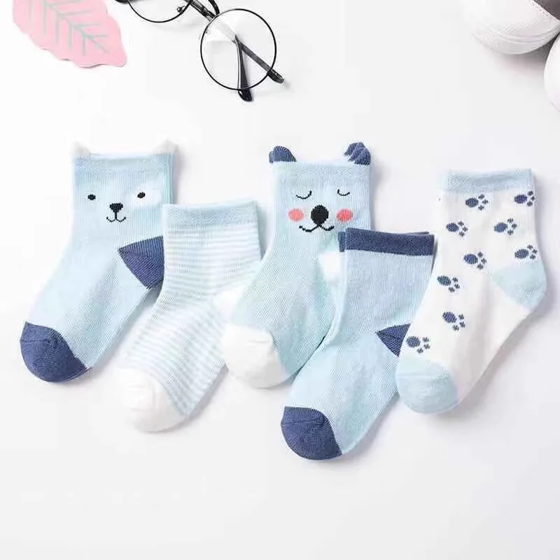 5Pairs/Lot 0-3Years Infant Baby Socks 100% Cotton Baby Socks Cute Newborn Boy Toddler Socks Baby Girl Cartoon Socks Unisex Socks