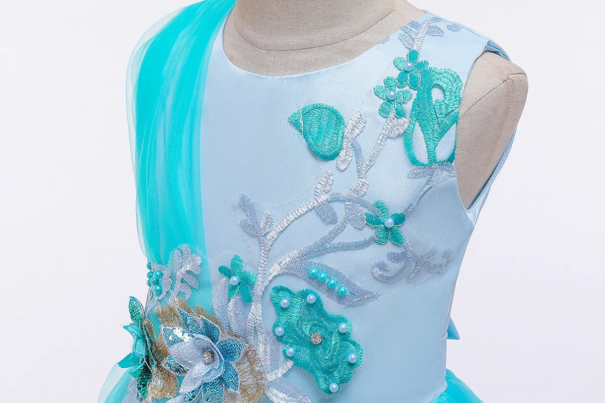 Новинка 2019 длинное рождественское представление вечерние платья для девочек на