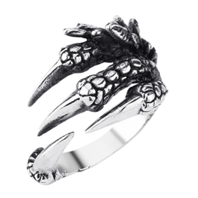 

Trend Creative Dragon Claw Ring European and American Personality Retro Open Eagle Claw Ring Punk Index Finger Tail Ring