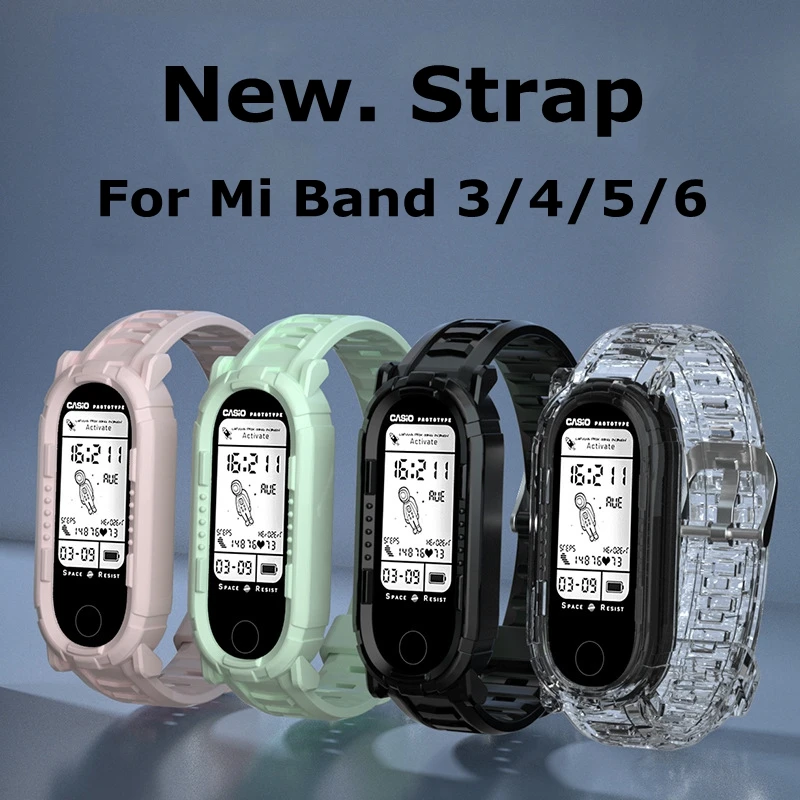 Браслет для Xiaomi Mi Band 5 6 прозрачный ремешок часов &quotледник&quot наручных mi band 4/5