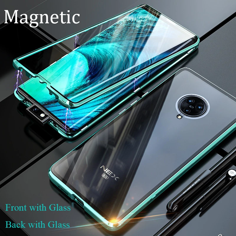 

For VIVO Nex 3 Case Nex3 360 Front+Back double-sided Tempered Glass Case for VIVO Nex 3 Magnetic Metal Cover for VIVO Nex 3