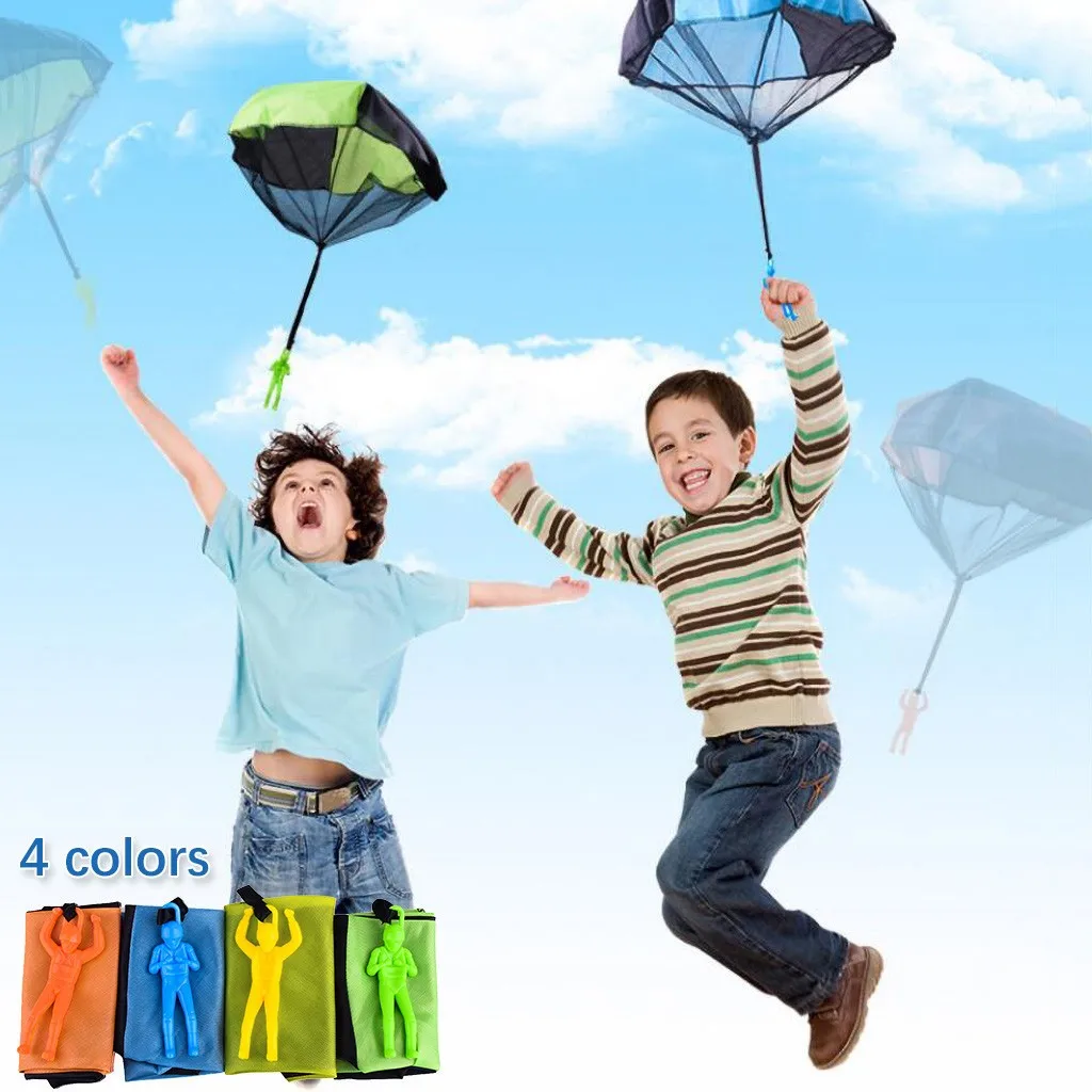 

Hand Throwing Parachute Children Outdoor Fun Toy Game Mini Flying Parachute Sports Interactive Soldier Beach Hand Throwing Toy