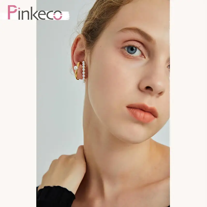 

Pinkeco модные темпераментный дизайн жемчужные серьги-кольца для наушников