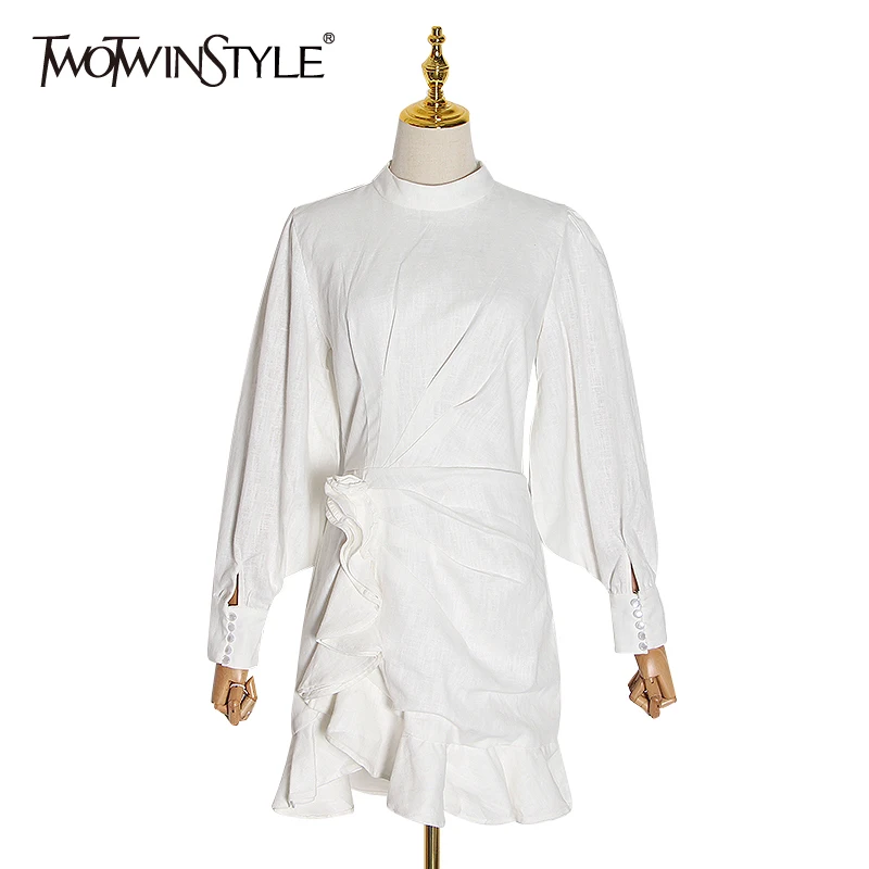 Женское платье-туника TWOTWINSTYLE винтажное Асимметричное Платье-туника с длинным