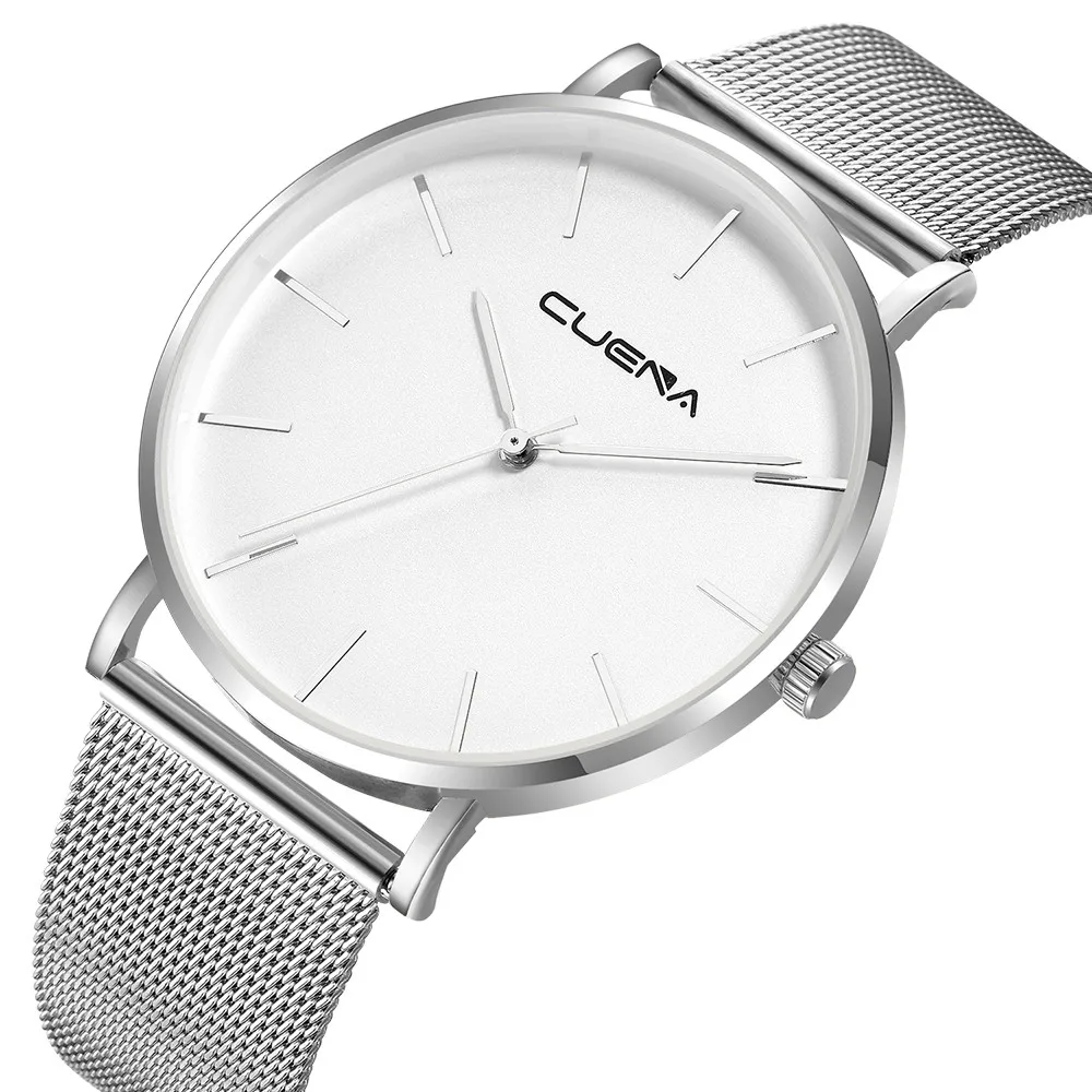 

Fashion Simple Watch Luxury men's Stainless Steel Magnetic Net with Calendar Simple Casual Quartz Watch Casual Wrist Watch Clock