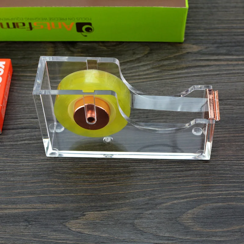 

Deluxe Acrylic Design Office Desktop Tape Dispenser Clear Rose Gold