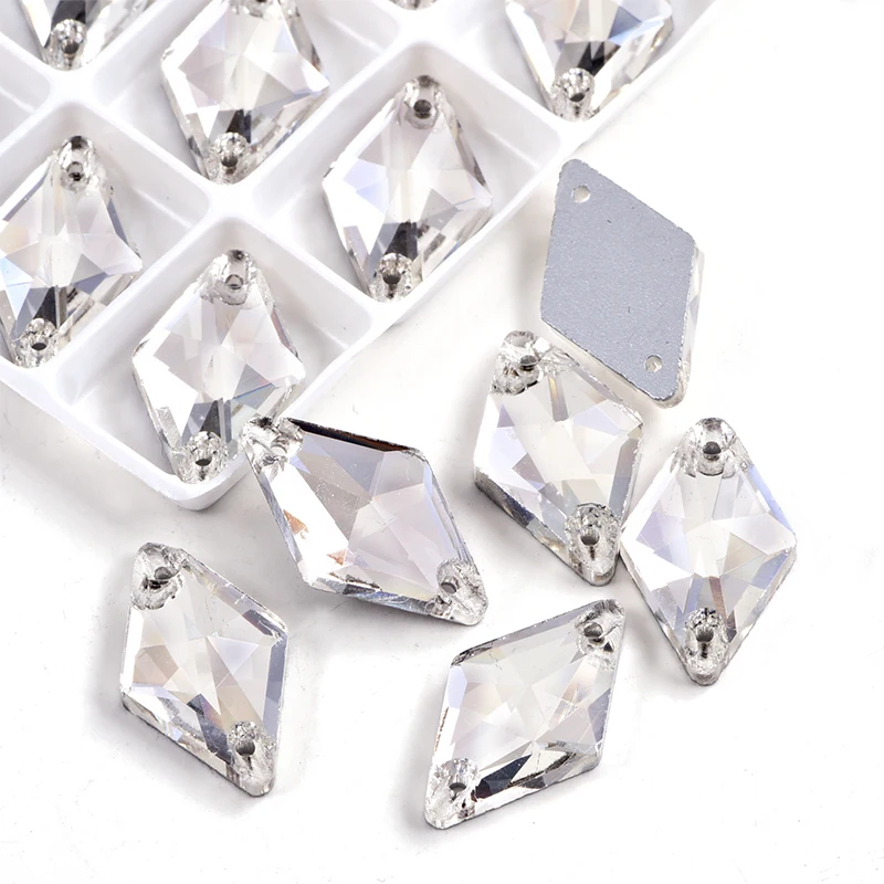 Стразы с ромбами из хрустального стекла пришивные стразы плоской задней частью