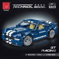 meoa creative car construction toys 1428pcs blue super gt racing car building blocks moc bricks sport car model building kits