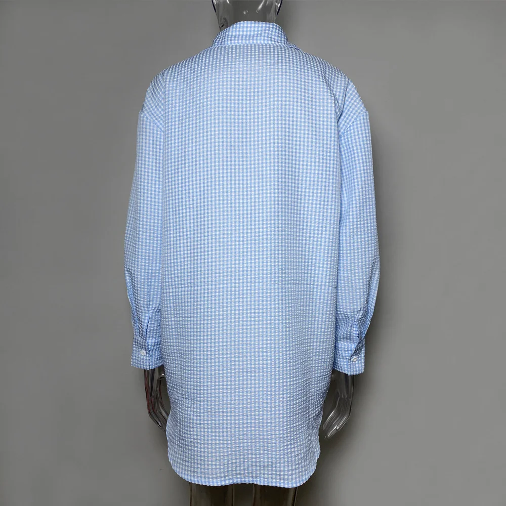 

Cryptographic Turn-down Collar Blouses Women Tops 2020 Fall Button Up Shirts Long Plaid Blouse Mujer Female Shirts Clothing