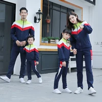 family matching outfits spring autumn dad son mom daughter sports clothing set coat pants student uniforms couple clothes