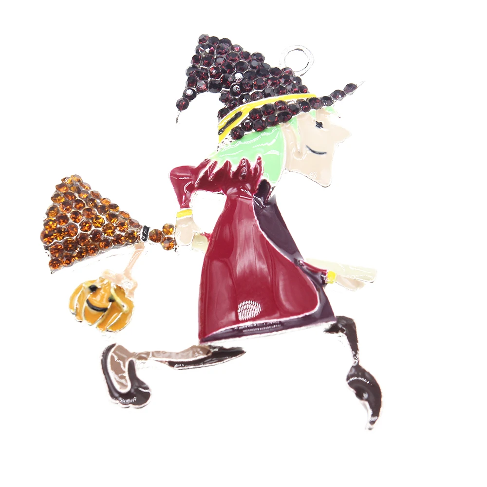 

50/100pcs 50mm Halloween Witch Pumpkin Rhinestone Pendant for chunky necklace