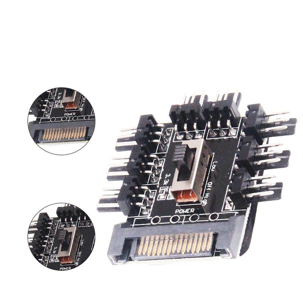 Компьютерный Вентилятор Chasis концентратор 8 * 3Pin Sata/большой 4-контактный источник